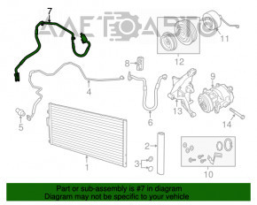 Трубка кондиционера компрессор-печка Fiat 500 12-17