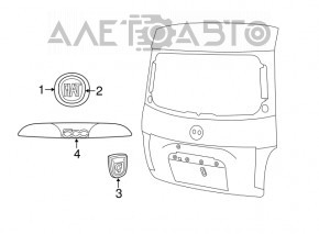 Емблема переднього бампера Fiat 500 12-19 тріснуть елемент, відколи