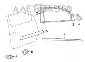 Накладка двери боковая передняя правая передняя Fiat 500 12-19