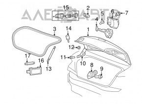 Кришка багажника Chrysler 200 4d 11-14 сірий PDM дрібна стусана