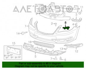 Кріплення переднього бампера ліве під фарою Chrysler 200 11-14