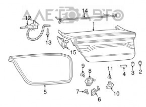 Петля крышки багажника левая Dodge Dart 13-16