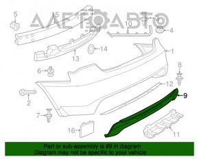 Губа заднього бампера Chrysler 200 11-14 під одну трубу, подряпини