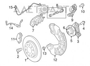 Ступица задняя левая Dodge Dart 13-16 с кронштейном