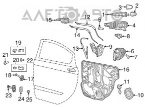 Петля двері верхня зад лев Dodge Dart 13-16