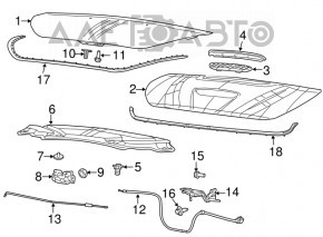 Трос открывания замка капота Dodge Dart 13-16 без ручки