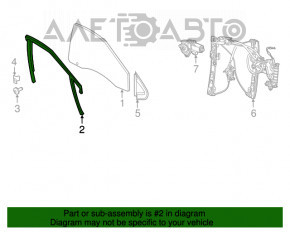 Уплотнитель стекла передний правый Dodge Dart 13-16