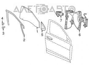Уплотнитель стекла передний правый Dodge Dart 13-16