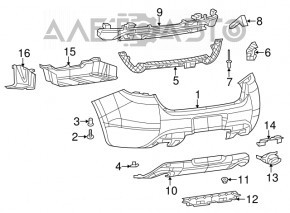 Абсорбер заднього бампера Dodge Dart 13-16