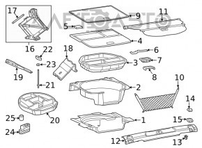 Поддон запасного колеса Jeep Cherokee KL 14-18