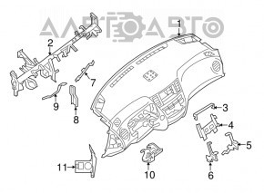 Торпедо передняя панель без AIRBAG Nissan Pathfinder 13-20 беж