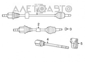 Привод полуось передняя правая Fiat 500 12-17 МКПП