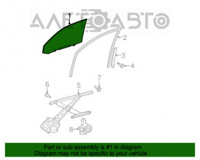 Скло двері перед лев Toyota Highlander 08-13