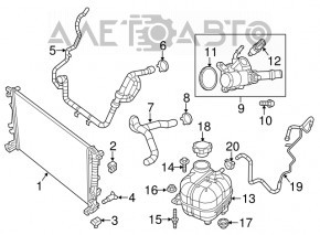 Патрубок охлаждения верхний Jeep Cherokee KL 14-18 2.4