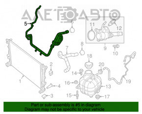 Патрубок охолодження нижній Jeep Cherokee KL 14-18 2.4