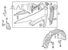 Підкрилок передній правий Jeep Cherokee KL 14-