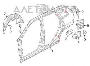 Корпус люка бензобака Jeep Cherokee KL 14-