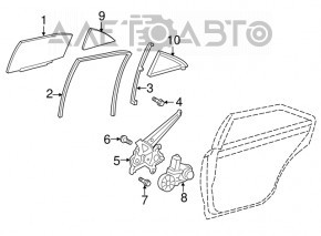 Скло двері зад прав Toyota Camry v50 12-14 usa