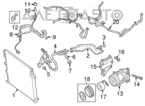 Трубка кондиционера двойная Jeep Cherokee KL 14-18 3.2 резина