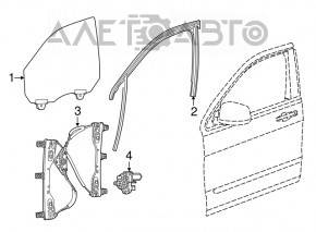 Стекло двери передней правой Jeep Cherokee KL 14-