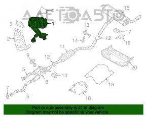 Каталізатор задній Jeep Cherokee KL 14-18 3.2