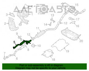 Приймальна труба зад Jeep Cherokee KL 14-18 3.2