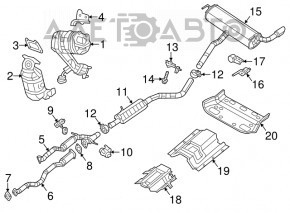 Приймальна труба зад Jeep Cherokee KL 14-18 3.2