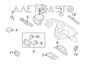 Накладка на торпеду коленная Infiniti G25 G35 G37 4d 06-14