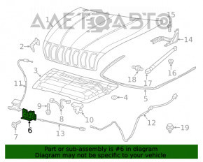 Замок капота Jeep Cherokee KL 14- з датчиком