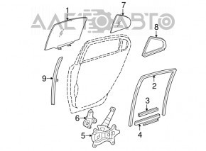 Стекло двери задней левой Lexus IS250 IS350 06-13