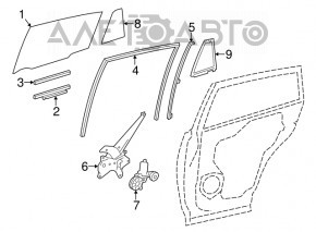 Скло двері зад лев Toyota Rav4 13-18