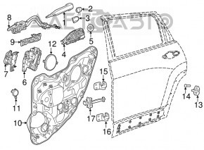 Петля двери нижняя задняя левая Jeep Cherokee KL 14-