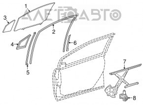 Ущільнювач скла передній правий Toyota Prius 50 16-