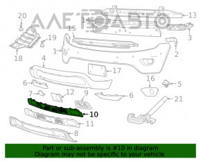 Нижня решітка переднього бампера Jeep Grand Cherokee WK2 14-16 відкрита, під гаки