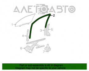 Ущільнювач скла передній лівий Toyota Avalon 05-12