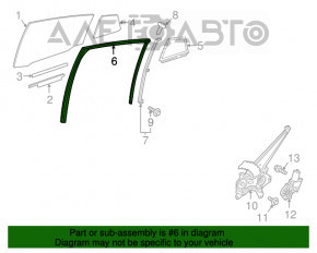 Ущільнювач скла задній лівий Toyota Prius 50 16-