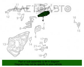 Механізм ручки двері зад прав Chrysler 200 15-17