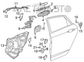 Механизм ручки двери задней правой Chrysler 200 15-17