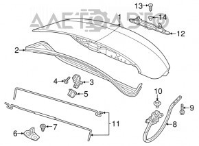 Петля кришки багажника ліва Chrysler 200 15-17