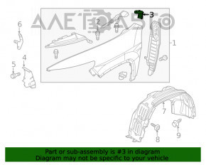 Кронштейн переднего крыла правый Jeep Cherokee KL 14-18 верхний