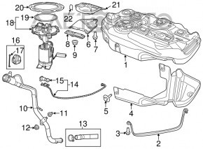 Паливний бак Chrysler 200 15-17 FWD