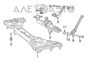 Цапфа зад прав Dodge Dart 13-16 з важелем, глуха