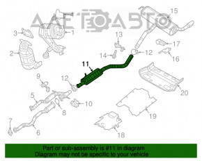 Выпускная трасса средняя часть Jeep Cherokee KL 14- 3.2 fwd