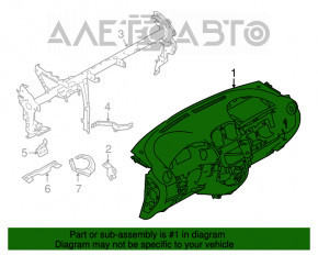 Торпедо передня панель з AIRBAG Nissan Versa 12-19 usa чорн