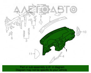 Торпедо передняя панель без AIRBAG Nissan Rogue 14-20 беж