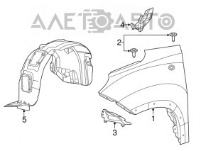 Подкрылок передний правый Fiat 500L 14- Lounge