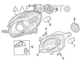 Фара передня права гола Fiat 500L 14-