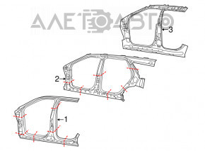 Стійка кузовна центральна права Jeep Grand Cherokee WK2 11-21