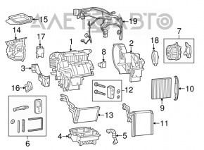 Корпус печки голый Chrysler 200 15-17