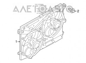 Диффузор кожух радиатора в сборе Ford Fusion mk5 13-20 2.5 новый TYC Тайвань